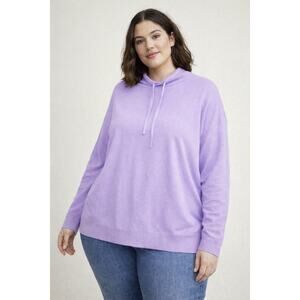 Ava Viv Lavender Top Womens 1X Pullover Long Sleeve Soft Knit